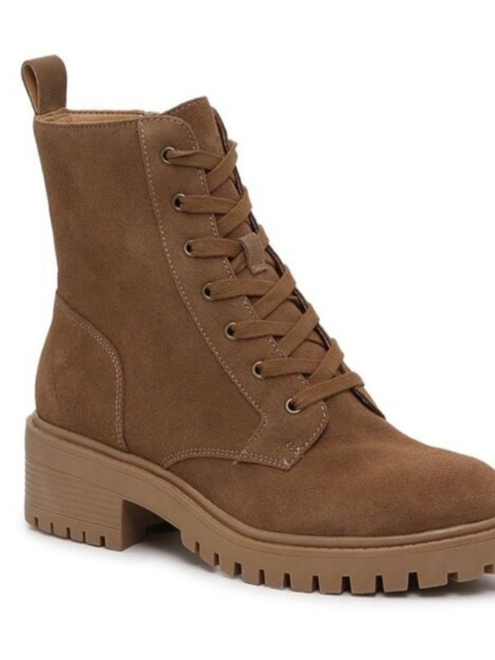 Crown Vintage Telinda Suede Leather Combat Boots Brown Sz 7M Like New - Picture 10 of 12